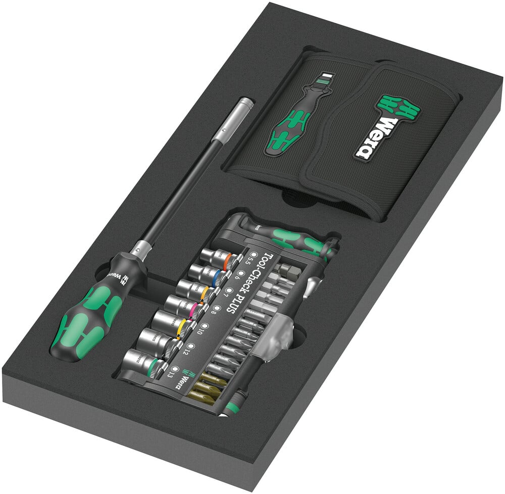 Wera 9750 Schuimrubberen inzetstuk met Kraftform Kompakt en Tool-Check PLUS Set 1 57-delig 05150150001