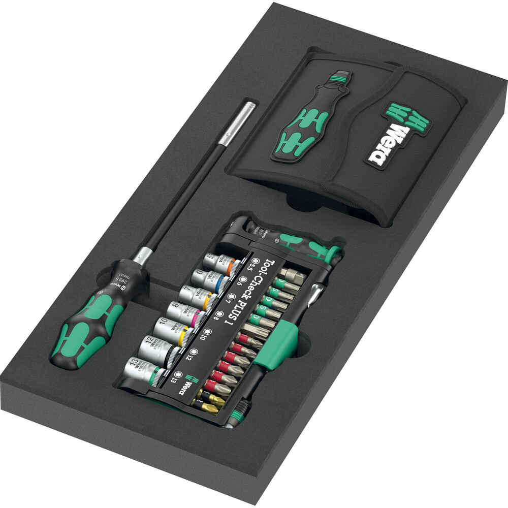 Wera 9750 Schuimrubberen inzetstuk met Kraftform Kompakt en Tool-Check PLUS Set 1, 57-delig - 05150150001