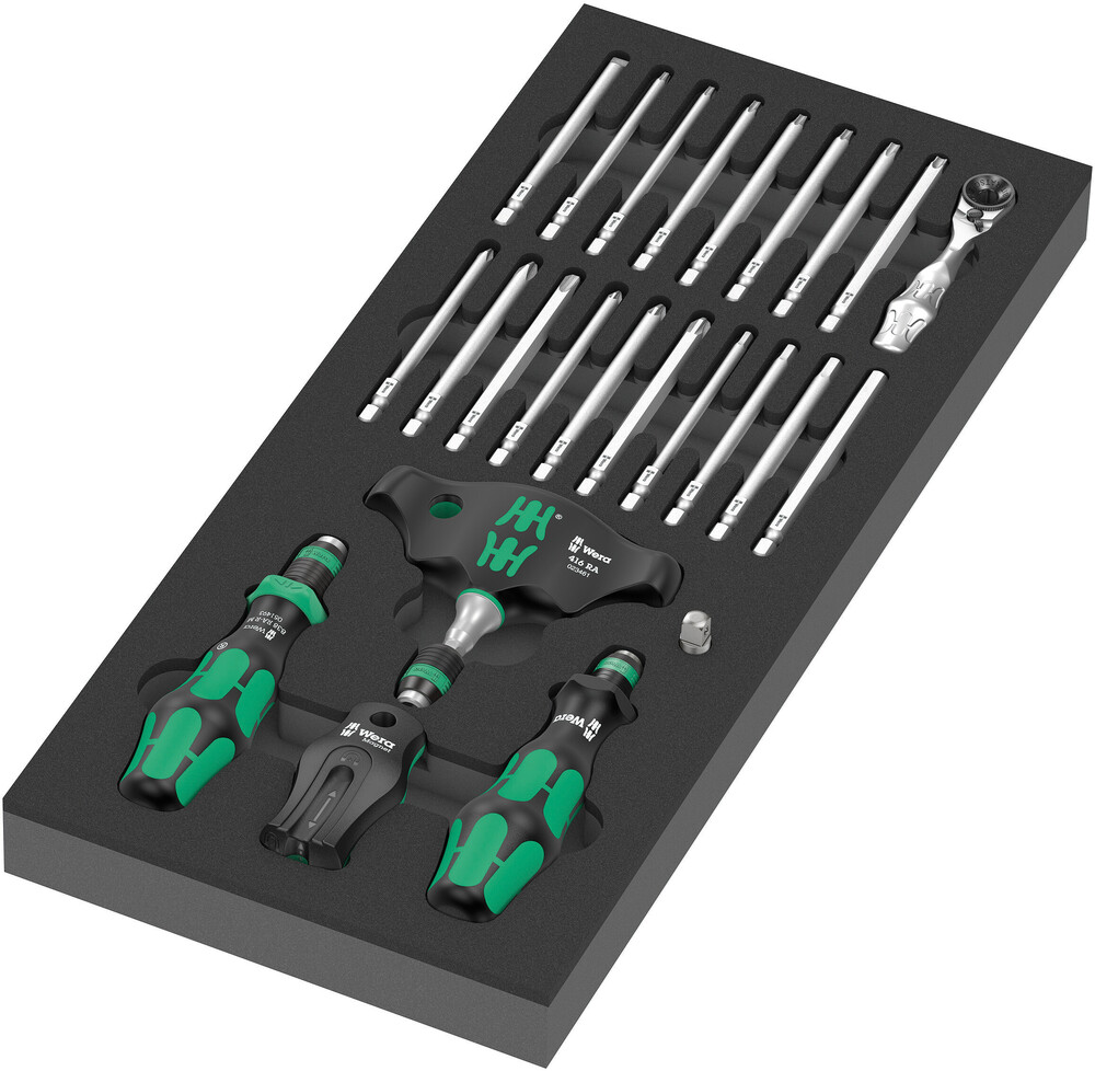 Wera 9752 Schuimrubberen Inzetstuk | Met Kraftform Kompakt Ratelset - 05150152001