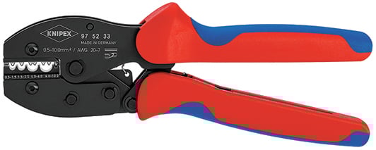 Knipex Krimptang | lengte 220 mm | 0,5-10 (AWG 20-7) mm² 478 g | 1 stuk - 97 52 33 - 975233