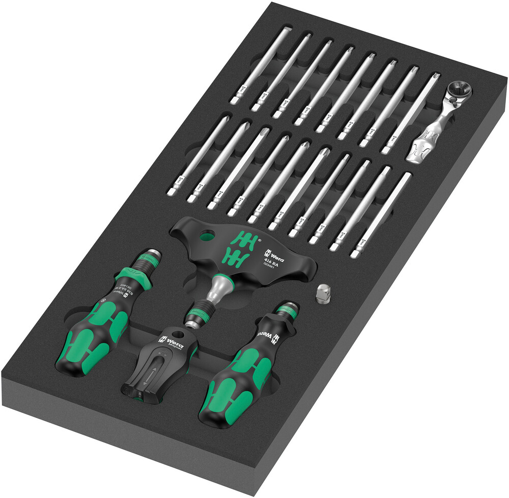 Wera 9752 Schuimrubberen Inzetstuk | Met Kraftform Kompakt Ratelset - 05150152001