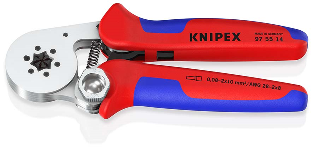 Knipex Zelfinstellende krimptang voor adereindhulzen | Zij-invoering | Meer-componentengrepen - 97 55 14 SB