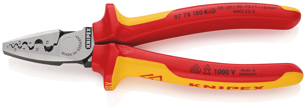 Knipex Krimptang voor RJ45-westernstekkers | Meer-componentengrepen | Gebruineerd | Lengte 190 mm - 97 78 180 SB