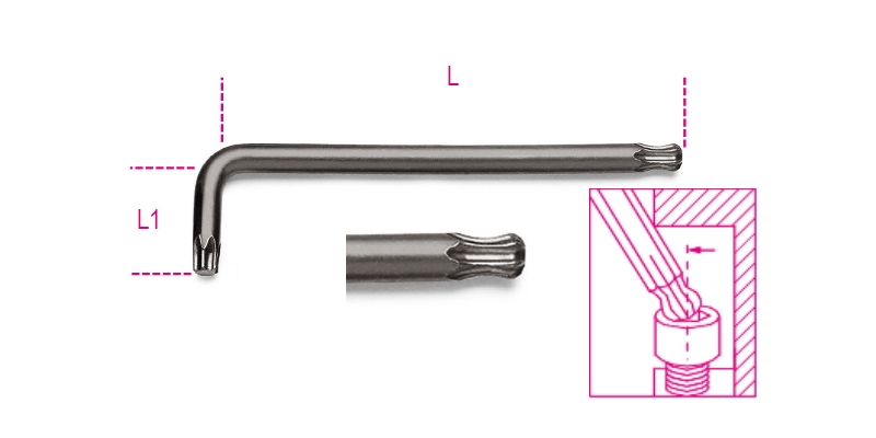 Beta Haakse stiftsleutels met kogelkop en voor Torx® schroeven 97BTX 20 - 000970120