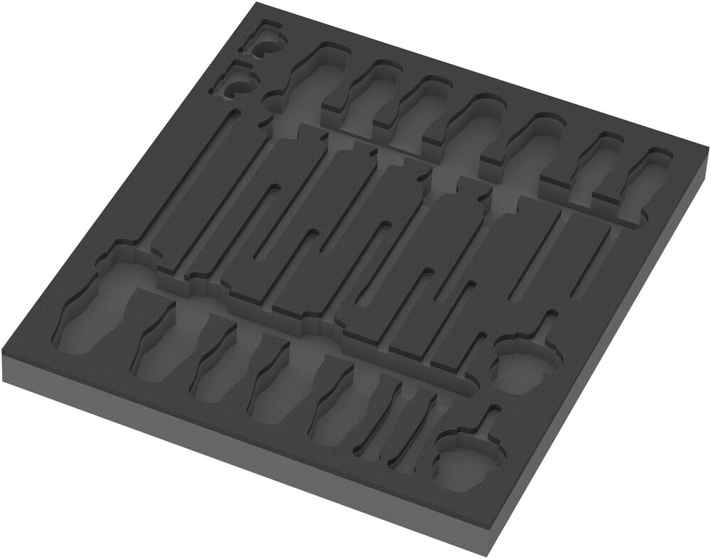Wera 9810 Schuimrubberen inzetstuk voor schroevendraaiers Set 1, zonder gereedschap, 344 x 30 x 392 mm - 05137310001
