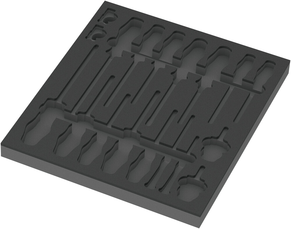Wera 9810 Schuimrubberen inzetstuk voor schroevendraaiers Set 1, zonder gereedschap, 344 x 30 x 392 mm - 05137310001