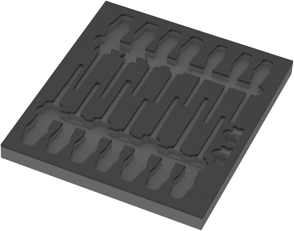 Wera 9811 Schuimrubberen inzetstuk voor VDE schroevendraaiers Set 1, zonder gereedschap, 344 x 30 x 392 mm - 05137311001