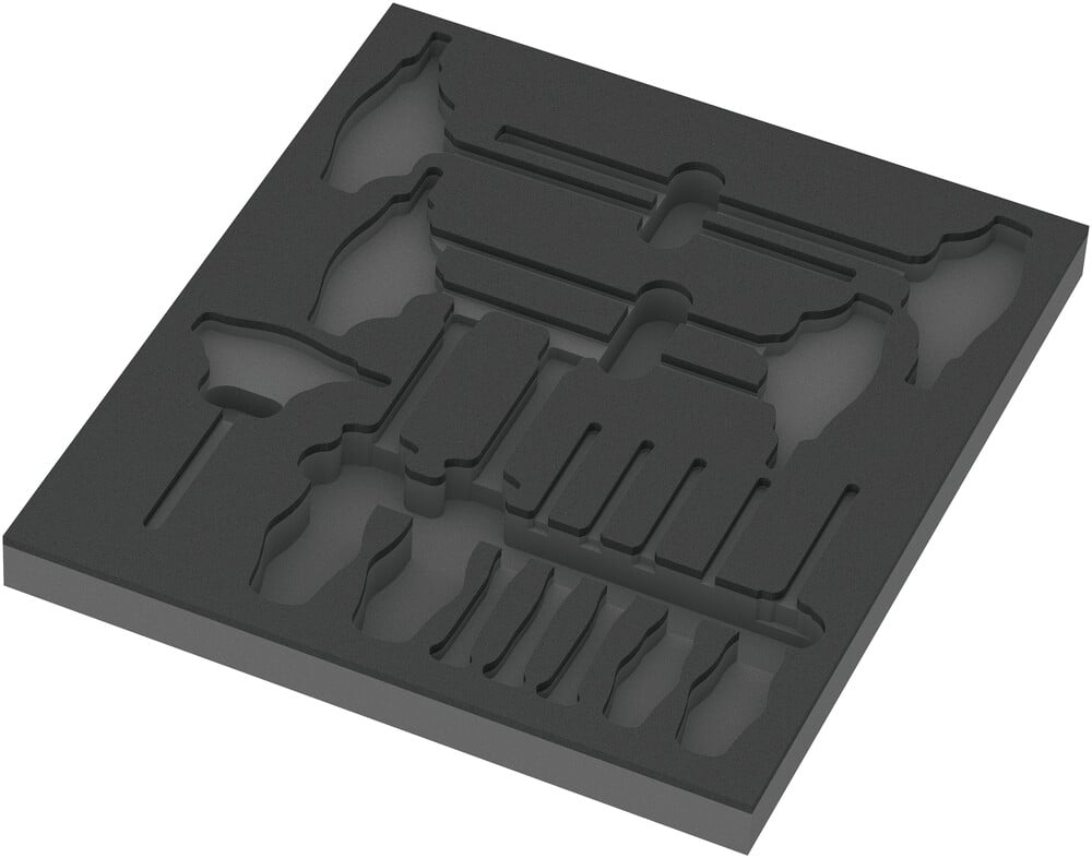 Wera 9813 Schuimrubberen inzetstuk voor Hex schroevendraaiers Set 1, zonder gereedschap, 344 x 30 x 392 mm - 05137313001