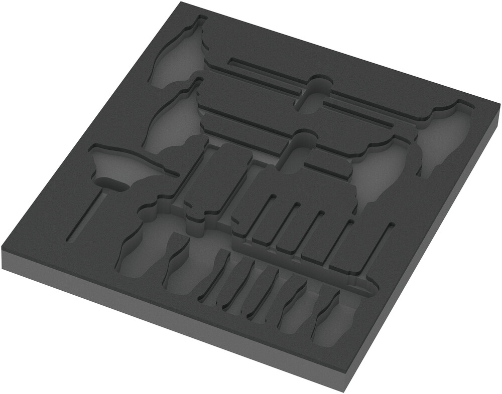 Wera 9813 Schuimrubberen inzetstuk voor Hex schroevendraaiers Set 1, zonder gereedschap, 344 x 30 x 392 mm - 05137313001