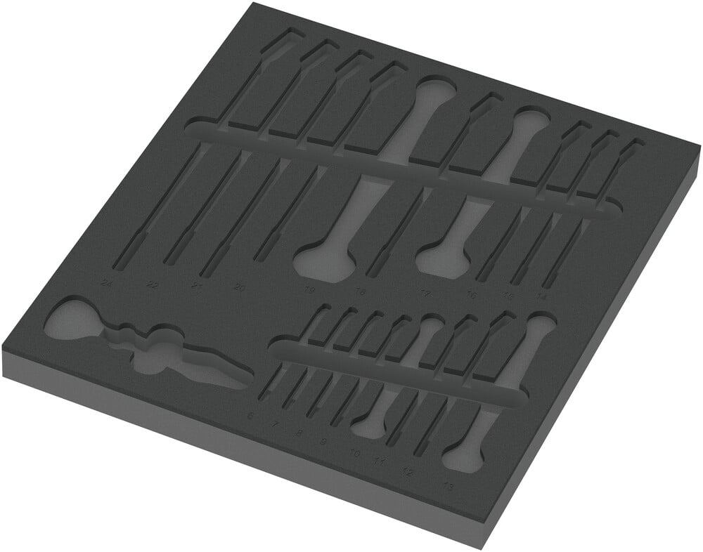 Wera 9831 Schuimrubberen inzetstuk voor 6003 Joker Set 1, zonder gereedschap, 344 x 30 x 392 mm - 05137331001