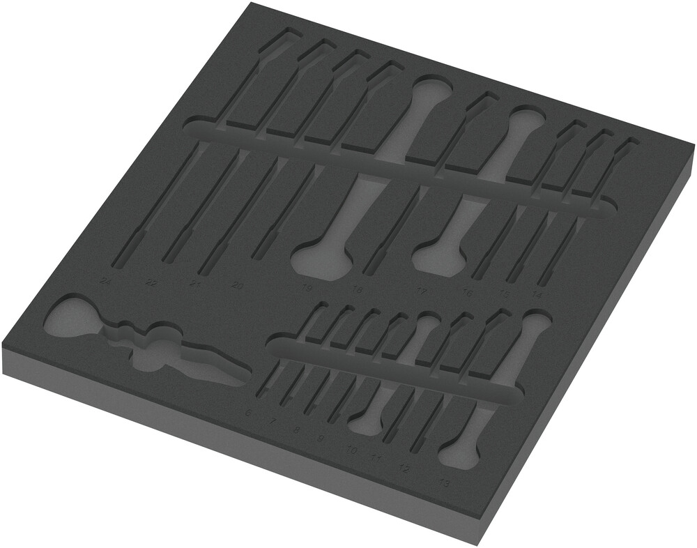 Wera 9831 Schuimrubberen inzetstuk voor 6003 Joker Set 1, zonder gereedschap, 344 x 30 x 392 mm - 05137331001