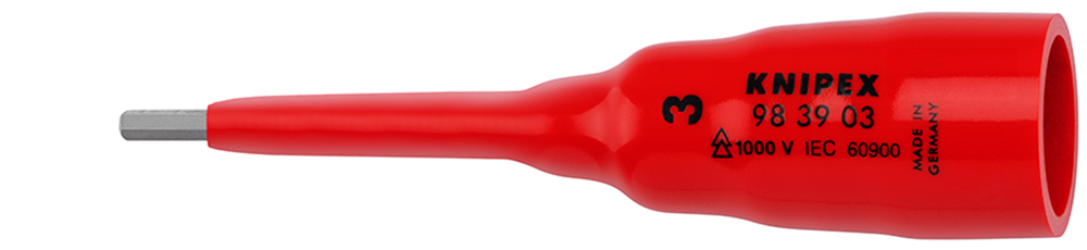 Knipex Dop voor ratel | Voor binnenzeskantschroeven | Binnenvierkant 3/8" | Lengte 92 mm - 98 39 03