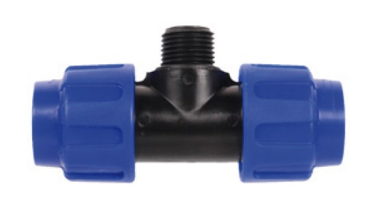 Kirchhoff PP T-stuk 20 mm x 1 2"ET klemkoppeling voor HDPE 984824555