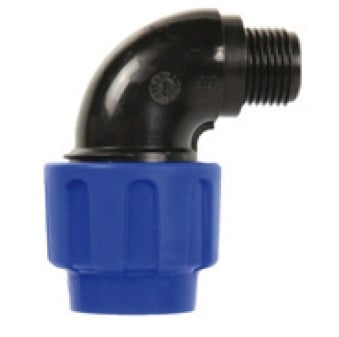 Kirchhoff PP-overgangshoek 90° 20 mm x 1 2"ET klemkoppeling voor HDPE 984847117
