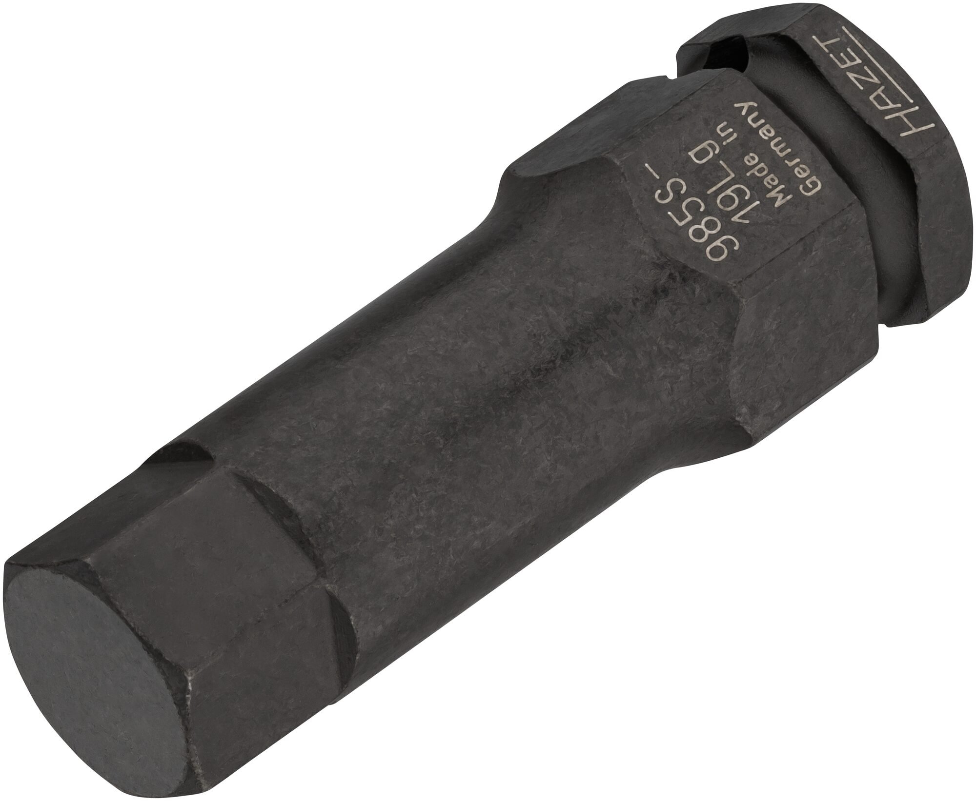 HAZET Krachtdopsleutelbit 985S-19LG · 1/2 inch (12,5 mm) vierkant hol · Binnen-zeskant-profiel · SW 19 mm