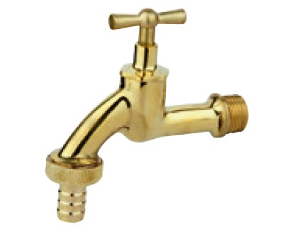 Kirchhoff Messing uitlaatventiel met T-greep blank gepolijst 1 2"ET x 3 4"ET x 1 2"mondstuk 986180348