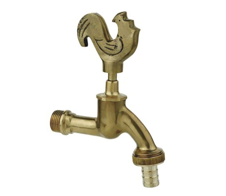 Kirchhoff Messing uitlaatklep met cock-look handgreep blank gepolijst 1 2"ET x 3 4"ET x 1 2"mondstuk 986187348