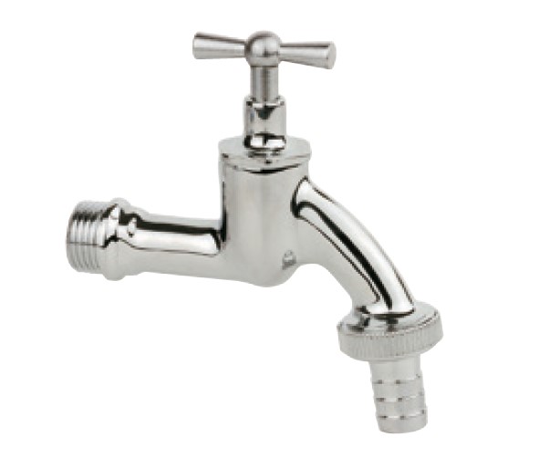 Kirchhoff Messing uitlaatventiel met T-greep chroom 1 2"ET x 3 4"ET x 1 2"mondstuk 98619018