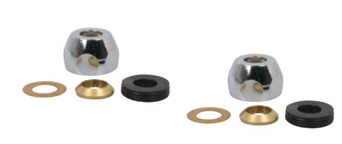 Kirchhoff Messing knelmoer, chroom, 3/8" x 8 mm (2x) - 986273848