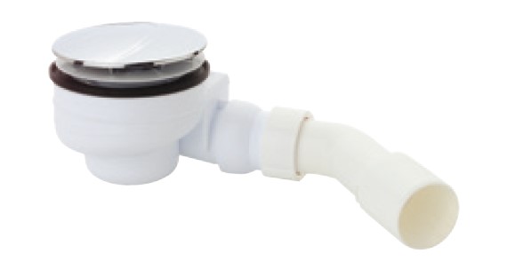 Kirchhoff Polypropyleen douche- en badafvoer 90 mm chroom 1 2" x 40 50 mm met deksel 110 mm 98811218