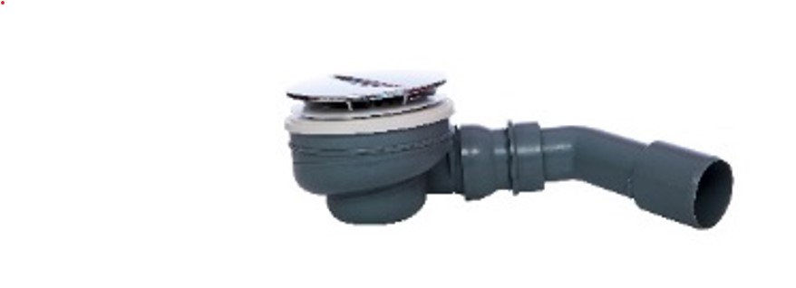 Kirchhoff ECO-SAVE kunststof douche- en badafvoer voor 90 mm grijs 1 2" x 40 50 mm met chromen afdekking 110 mm 98811219