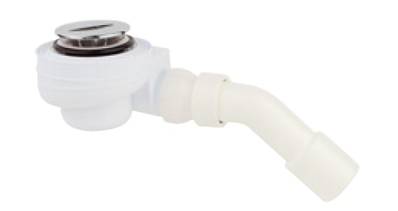 Kirchhoff Polypropyleen douche- en badafvoer 50 mm chroom 1 2" x 40 50 mm met deksel 70 mm 98811318