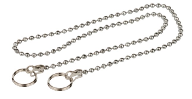 Kirchhoff Ventielketting, chroom, 300 mm, met 2 ringen - 98817114