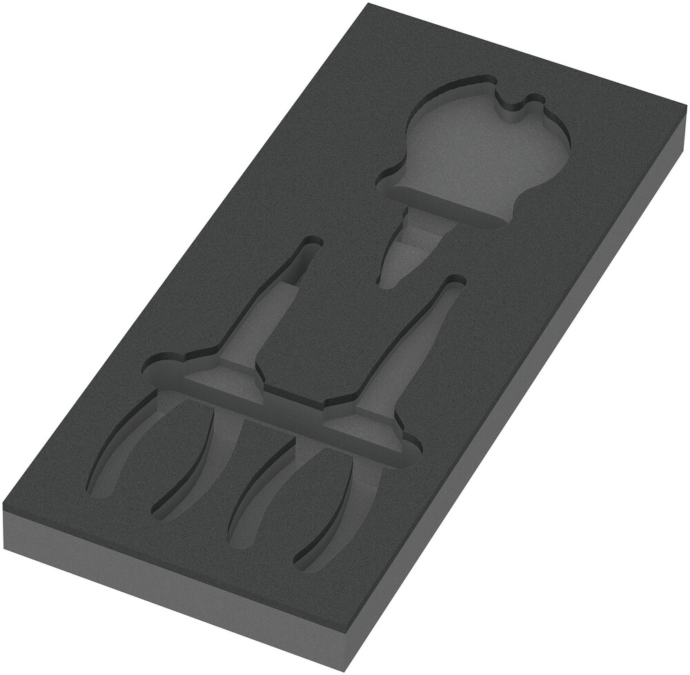 Wera 9881 Schuimrubberen inzetstuk voor KNIPEX tangen Set 2, zonder gereedschap, 172 x 30 x 392 mm - 05137381001