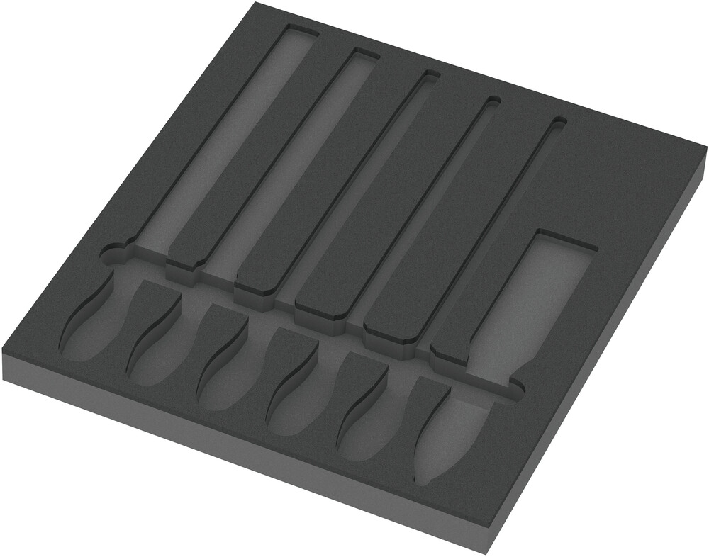 Wera 9883 Schuimrubberen inzetstuk voor PFERD vijlen Set 1, zonder gereedschap, 344 x 30 x 392 mm - 05137383001