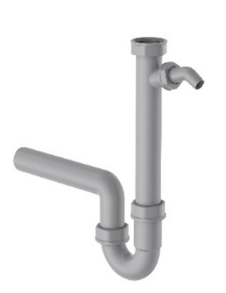 Kirchhoff ECO-SAVE Kunststof spoelbak buisvormige sifon grijs 1 2" IT x 40 mm met 3 4" apparaataansluiting 98831349