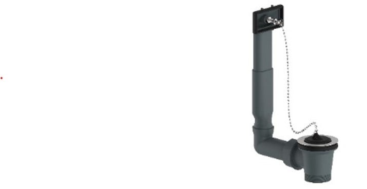 Kirchhoff ECO-SAVE kunststof gootsteenafvoer en overloopgarnituur grijs 1 2"ET x 70 mm in hoogte verstelbaar overloop aan de zijkant 98834149
