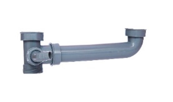 Kirchhoff ECO-SAVE kunststof dubbele spoelbakafvoeraansluiting grijs 1 2" x 40 mm met 3 4" apparaataansluiting 98837049
