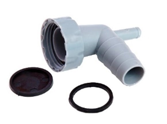 Kirchhoff ECO-SAVE kunststof apparaataansluiting 90° grijs 1"x 3 4"-mondstuk met condensaansluiting 988379019