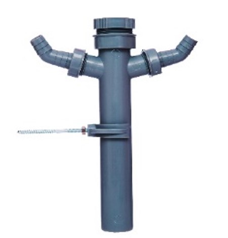 Kirchhoff ECO-SAVE kunststof dompelbuis grijs 1 2"H x 250 mm voor DN40 mm sifon 3 4" dubbele apparaataansluiting 98837939