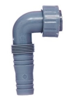 Kirchhoff ECO-SAVE kunststof apparaataansluiting 90° grijs 1"IT x 3 4"-mondstuk voor inbouw wasapparaatsifon 98839329