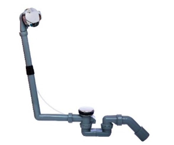 Kirchhoff ECO-SAVE kunststof badafvoer en overloopgarnituur grijs 1 2" met excentriek 98845019