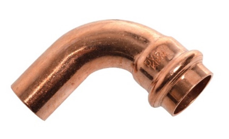 Kirchhoff Koperen bocht 90° blank 22 mm 1 socket (P5001) (10x) 988611460