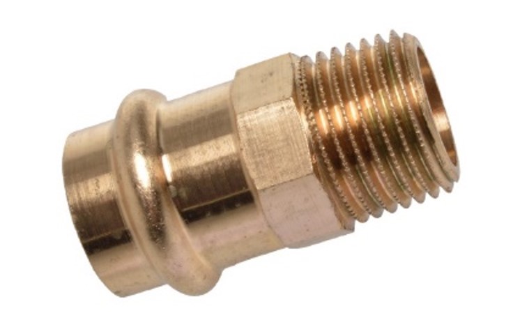 Kirchhoff Overgangsnippel van rood messing blank 22 mm x 3 4"ET 1 socket (P4243g) (10x) 988623560
