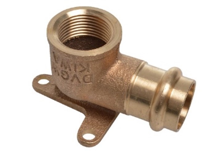 Kirchhoff Muurplaat met hoek van rood messing blank 22 mm x 3 4"IT 1 socket (P4471g) 988626455