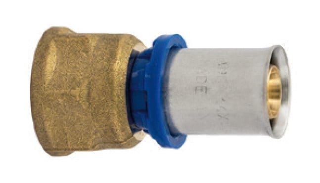 Kirchhoff Messing overgangsstuk blank 16 mm x 1 2"IT persfitting voor meerlagenbuis 988713155