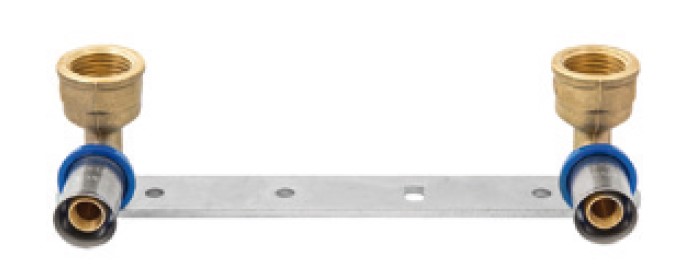 Kirchhoff Messing montage-eenheid blank 16 mm x 1 2" IT dikte 153 mm persfitting voor meerlagenbuis 988735155