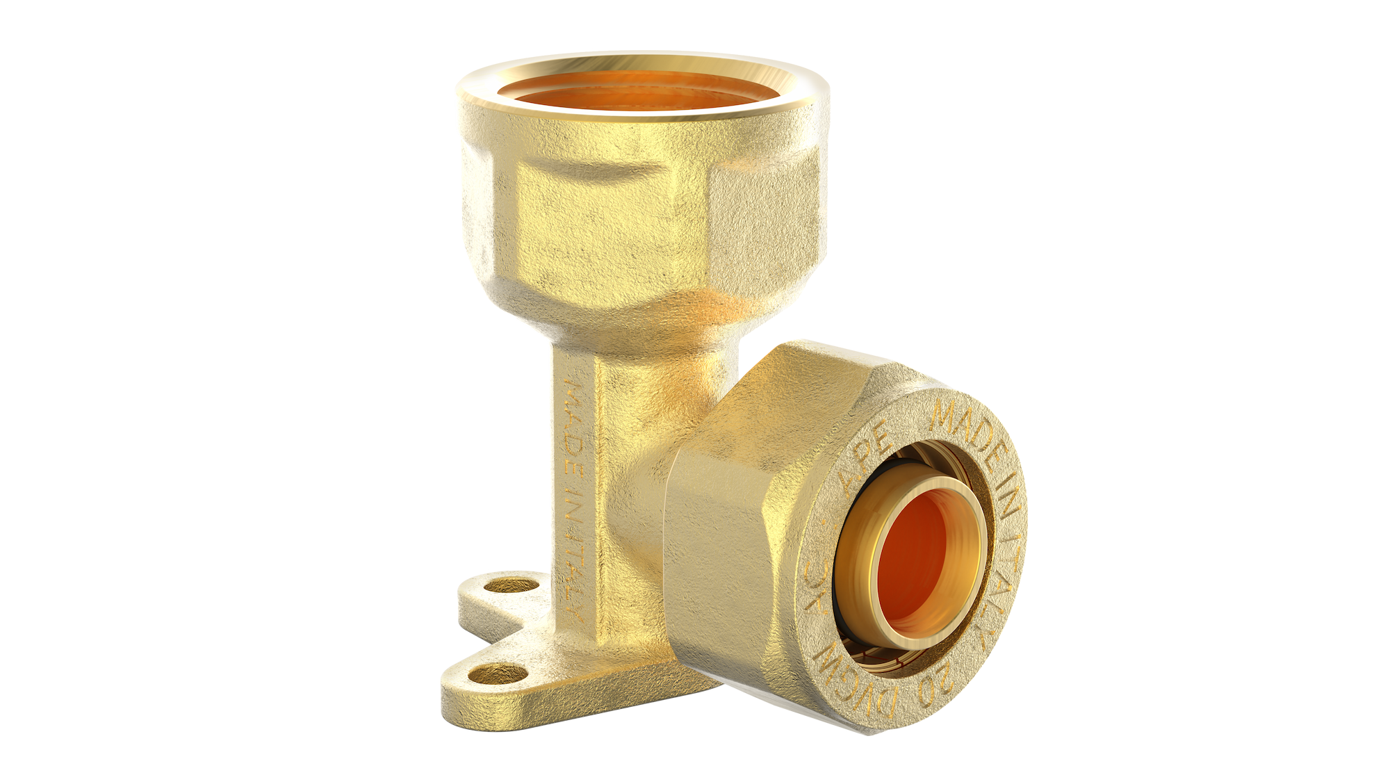 Kirchhoff Messing hoek muurplaat | Vernikkeld | 16 mm x 3/4"IT | Klemkoppeling voor meerlagenbuis - 988909255 afbeelding