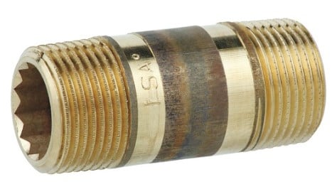 Kirchhoff Rood messing pijpnippel blank 1 2" x 100 mm (3530) 988961313