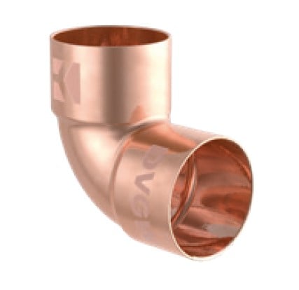 Kirchhoff Koperen bocht 90° blank 10 mm 2 sockets (5090) 989030055