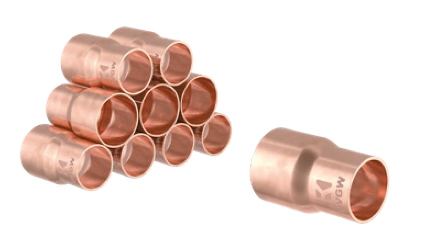 Kirchhoff Koper reduceerdoosje dubbel, blank, 15 mm x 12 mm, 2 sockets, (5240) (10x) - 989062655