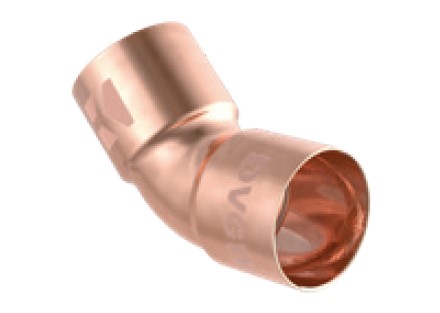Kirchhoff Koperbocht 45°, blank, 18 mm, 2 sockets (5041) - 989113055