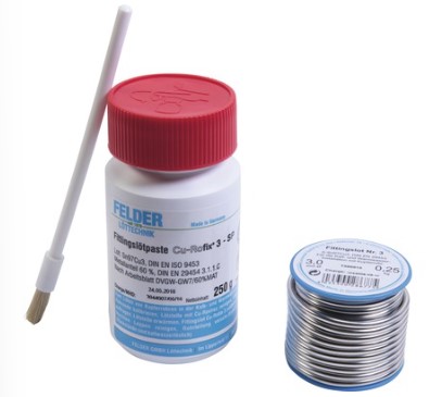 Kirchhoff Soldeerset (zacht soldeer zacht soldeervloeimiddel reinigingsvlies soldeerprimer) 98916010