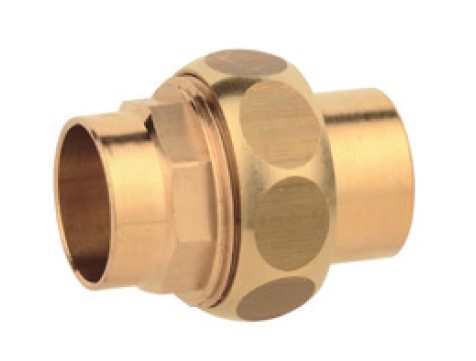 Kirchhoff Schroefkoppeling van rood messing blank 22 mm conische afdichting 2 sockets (4340) 989244255