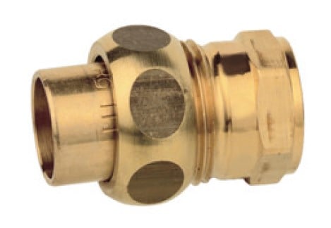 Kirchhoff Schroefkoppeling van rood messing blank 15 mm x 1 2"IT conische afdichting 1 socket (4340g) 989247055