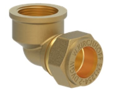 Kirchhoff Messing overgangshoek 90° blank 15 mm x 1 2"IT klemkoppeling voor koperen buis 989452117